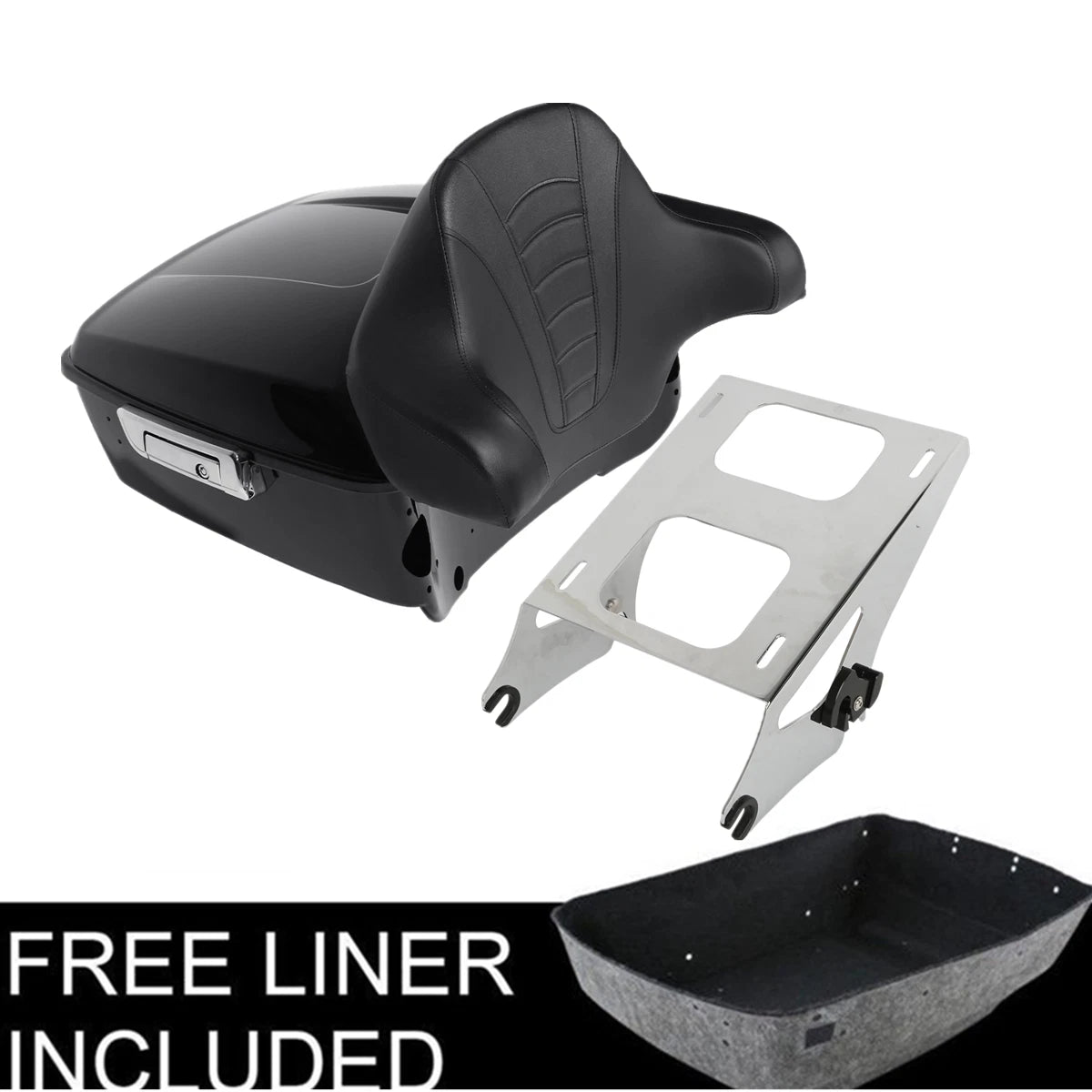 2X King Trunk Backrest Mount Rack for Harley Touring Road Glide (2014–2025)