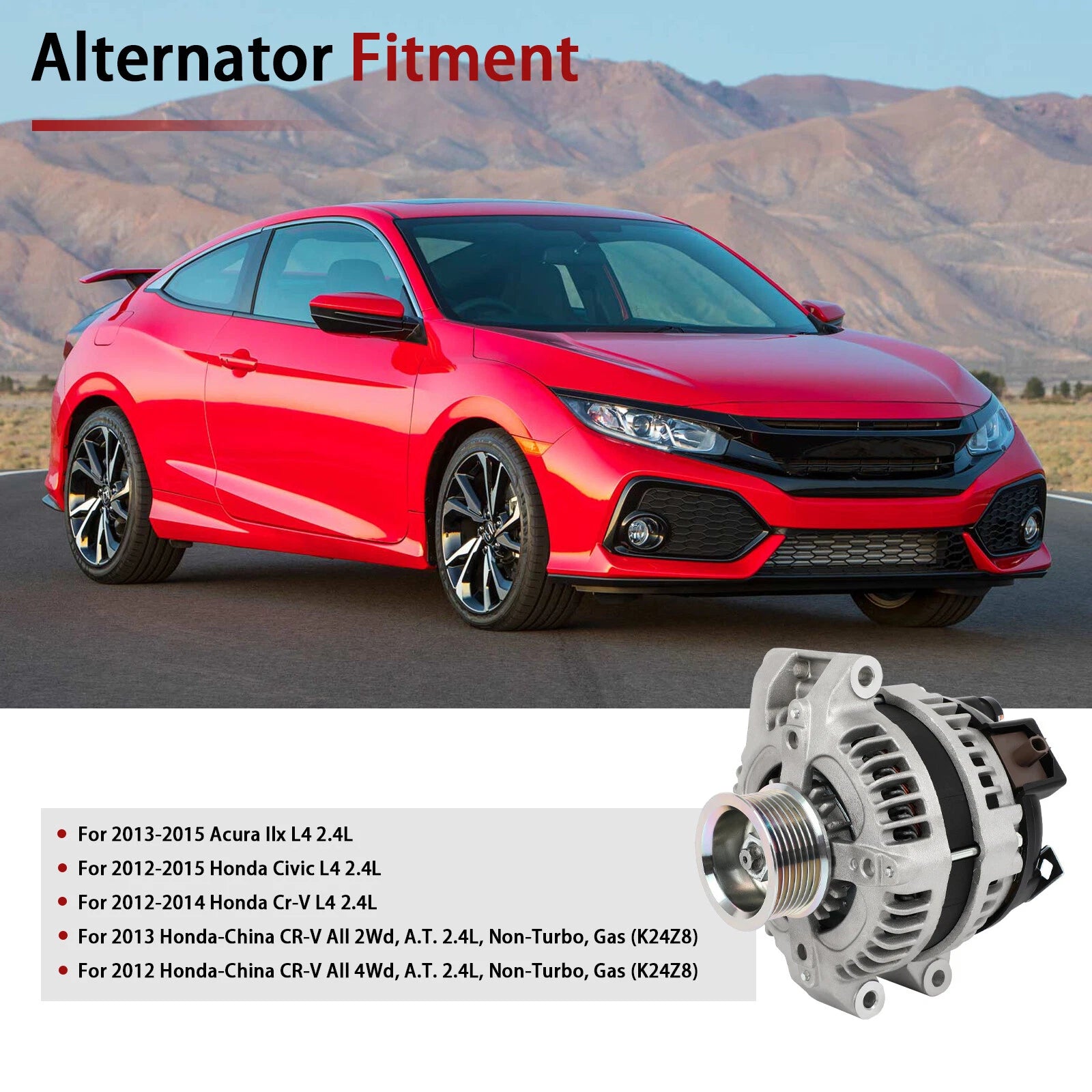 Alternator 120 Amp for Honda Civic CR-V (2012-2015)