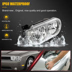 Set of 2 Headlight Assemblies for Dodge Challenger (2008–2014) Chrome Housing