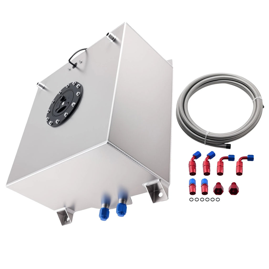 10 Gallon Aluminum Fuel Racing Tank for Hot Rod Track Car SUV (16.5x16.5x9)