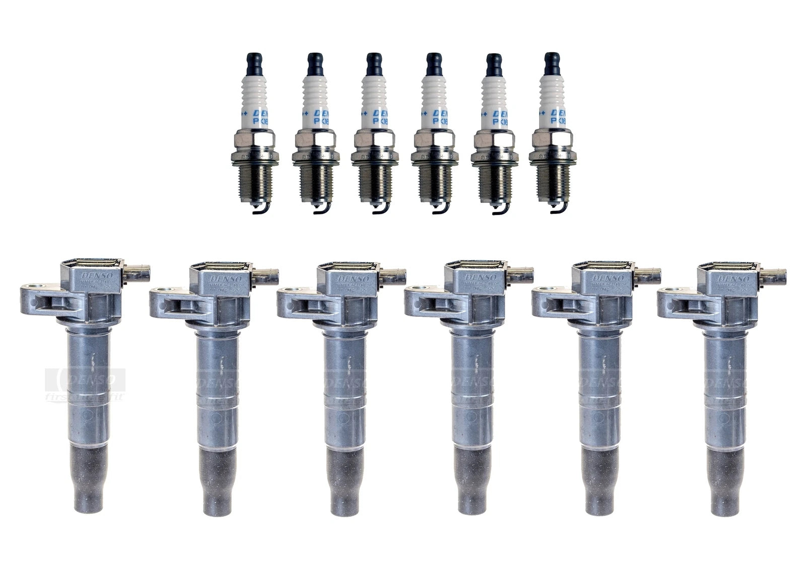 Set of 6 Denso Ignition Coils & Spark Plugs for Hyundai Kia V6