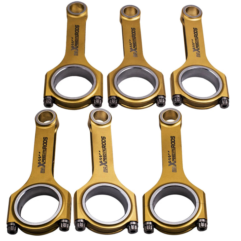 6X Titanized H-Beam 4340 Connecting Rods for Audi VW VR6 (1992–1999)