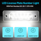 LED Rear License Plate Light for Europe BMW M5 5/7 Series E32 E34 Sedan