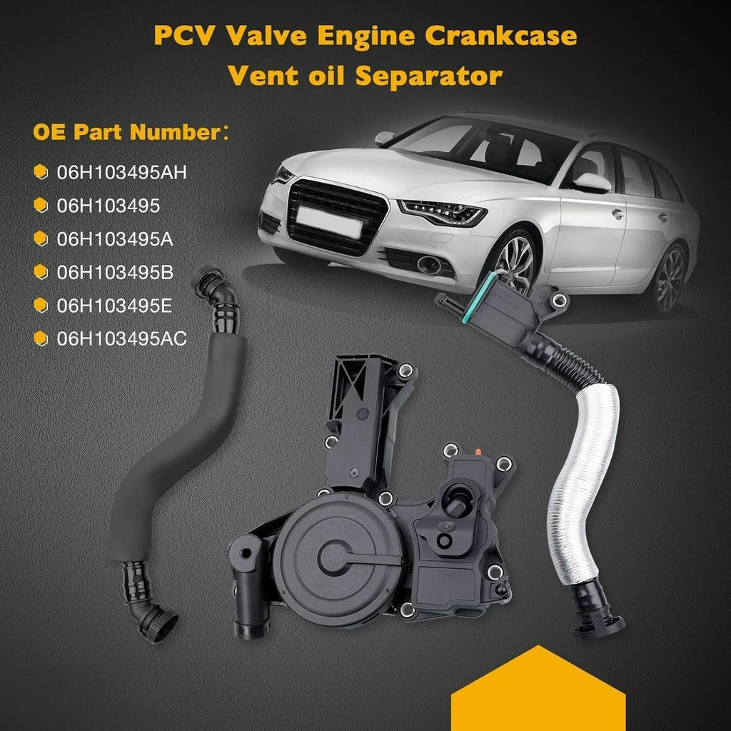 3-Piece PCV Valve Crankcase Vent Oil Separator Hose for Audi VW (2006–2015)