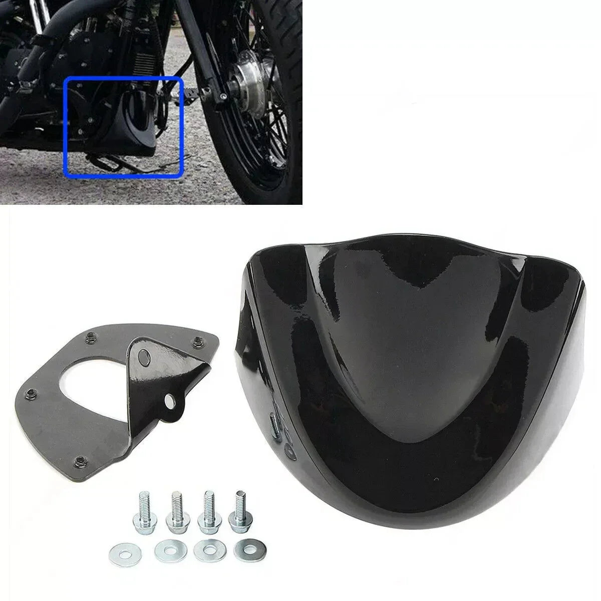 Gloss Black Front Chin Spoiler for Harley Dyna (2006-2017)