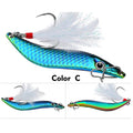 S Shape Spoon Lure for Bass Pike (5cm, Zinc Alloy, Feathered Treble Hook)