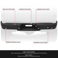 Rear Bumper Assembly for Ford F-150 (2004–2006) Black, Fleetside, Park Sensor Holes