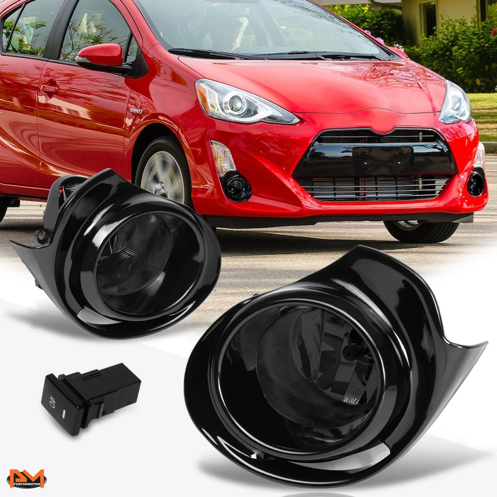 Fog Lights for Toyota Prius C (2015–2018) - Smoked Lens, Switch & Bezel