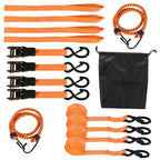 Set of 4 Cargo Control Ratchet Tie Down Straps for Various Models (15 FT)