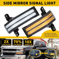 LED Side Mirror Lens Turn Signal Lights for Chevrolet Silverado GMC Sierra (H)