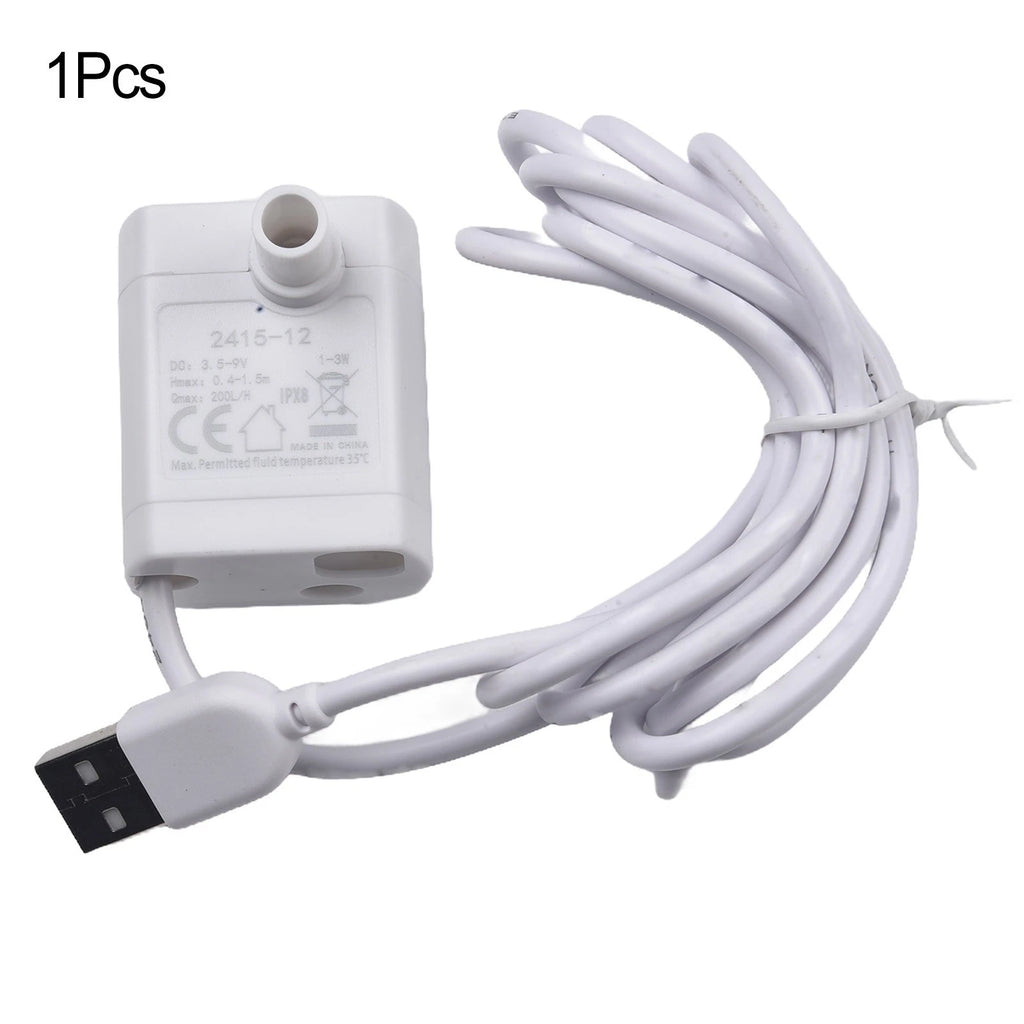 Noiseless USB Submersible Water Pump 200L/H for Fish Tanks