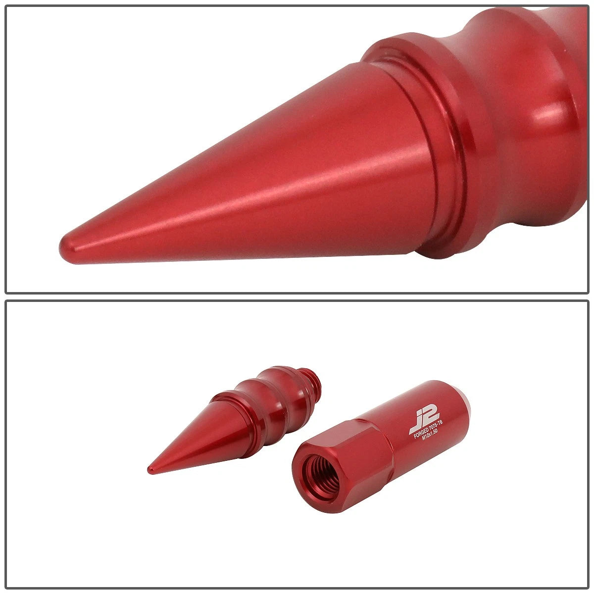 20 Pcs J2 7075 Forged Aluminum M12x1.5 Spiky Cap Lug Nuts for