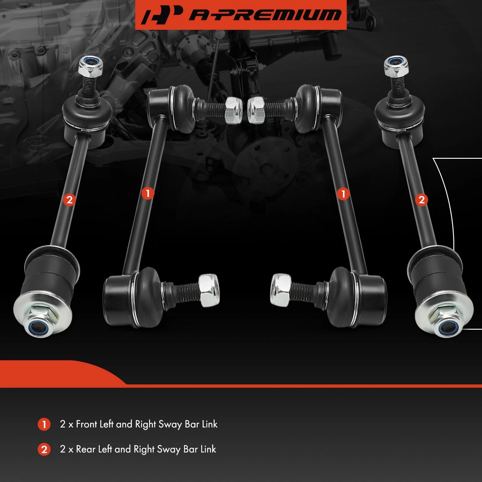 Set of 4 Stabilizer Bar Links for Nissan Pathfinder Infiniti QX4 (1996–2004)