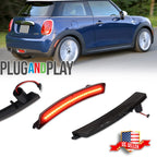 2X Smoked Rear Red LED Turn Signal Side Marker Lights for Mini Cooper (2007–2016)