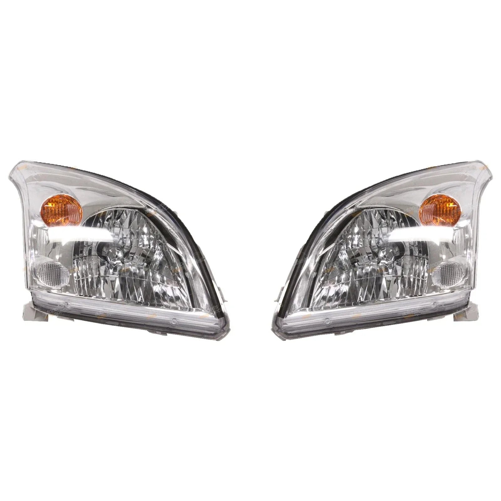 2 x Chrome Headlights for Toyota Prado GRJ120 KDJ120 KZJ120 (2003–2009)