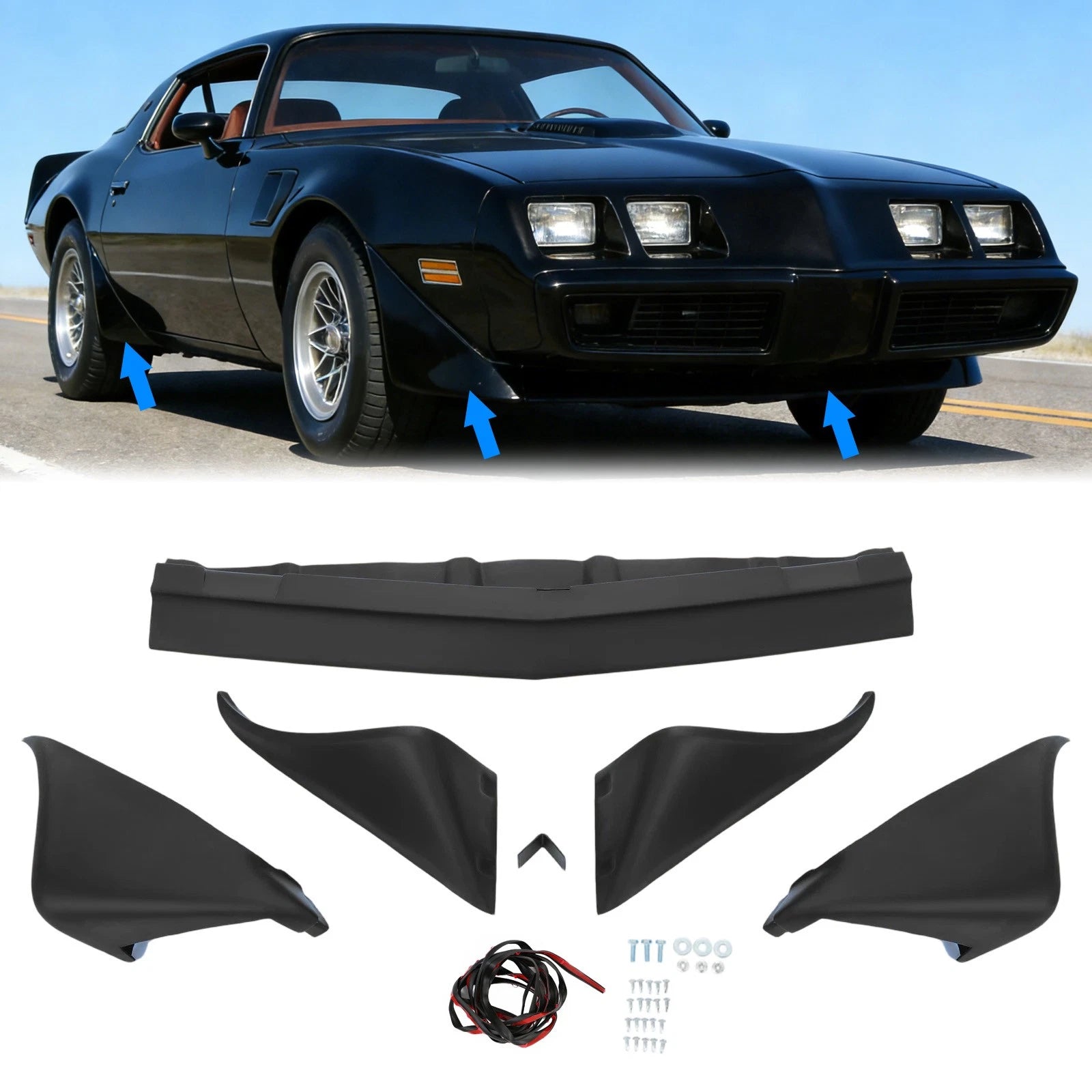 5Pcs Wheel Flares for Pontiac Firebird (1979–1981) w/ Hardware
