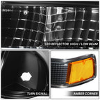 U-Shape LED DRL Switchback Headlights for Chevy Blazer/S10 (1998–2004)