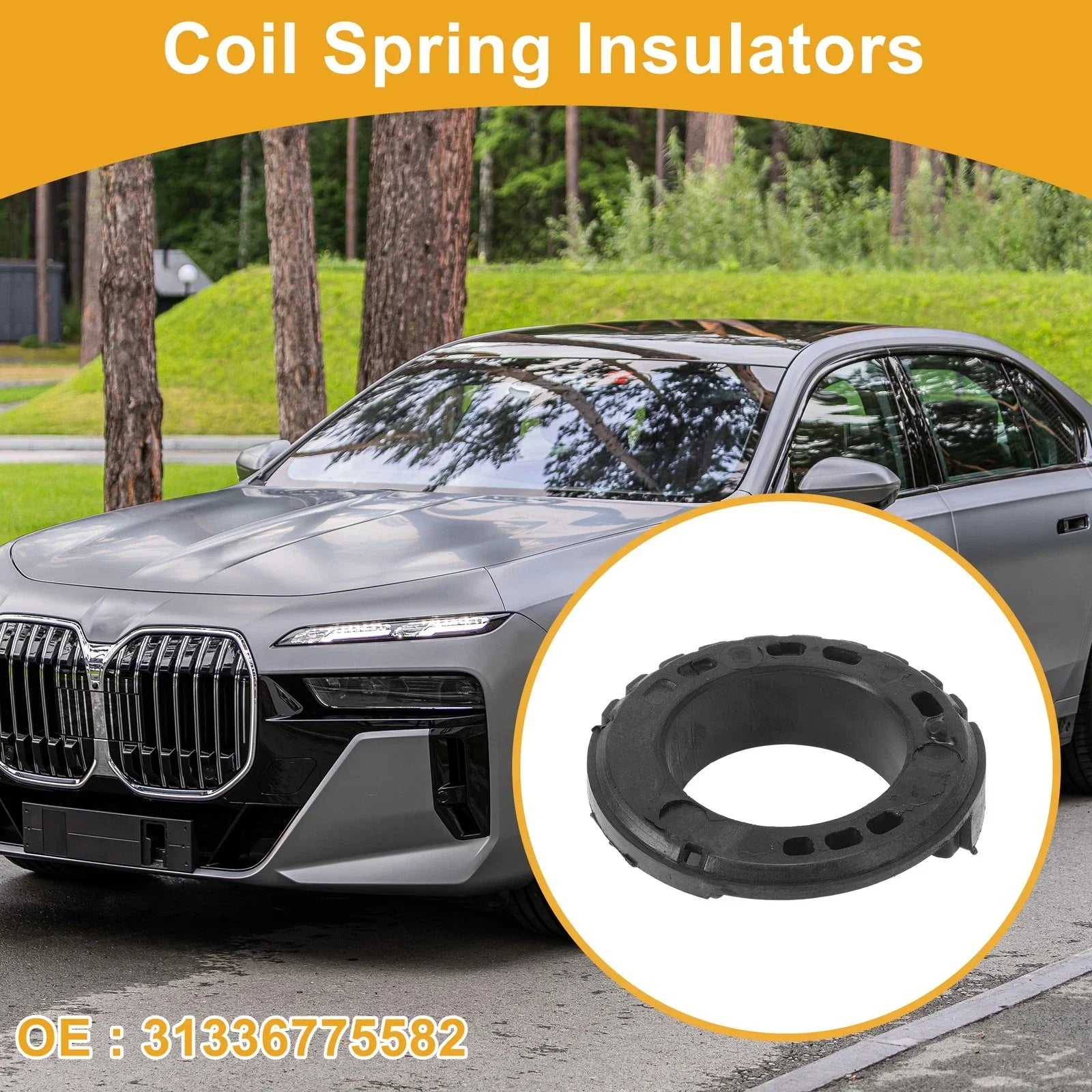 Lower Coil Spring Insulators Rubber 1 Pc for BMW 740i (2011-2015)