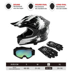 Youth ATV Helmet Full Face Off Road Dirt Bike for Kids S M L XL