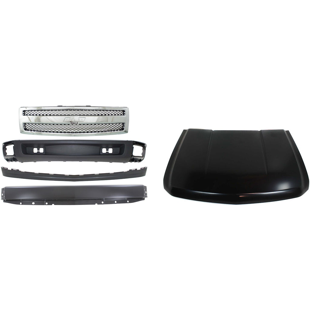 Bumper Kit for Silverado 1500 (2007–2013) Front with Emblem Provision 5pc