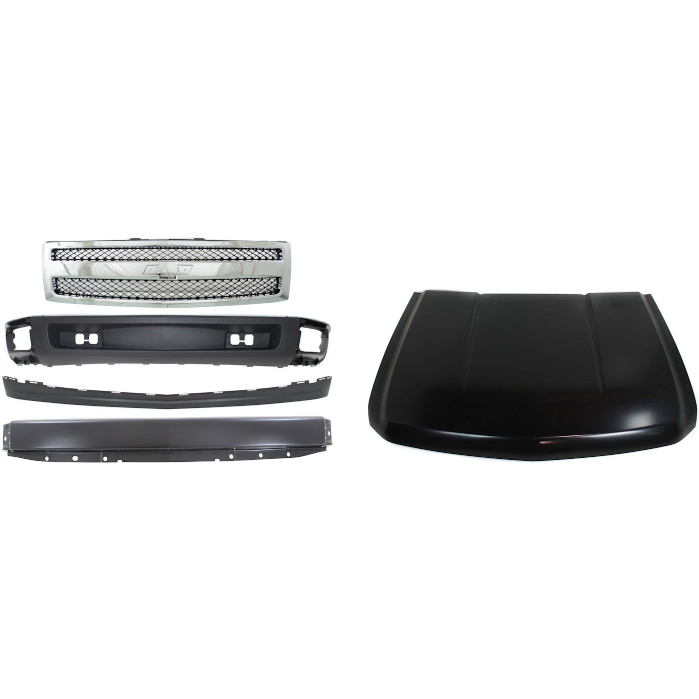Bumper Kit for Silverado 1500 (2007–2013) Front with Emblem Provision 5pc