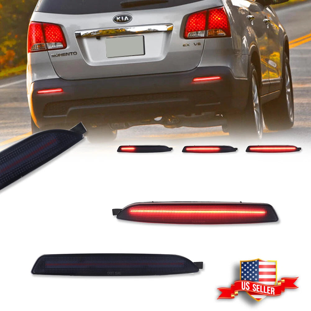 Smoked LED Rear Bumper Reflectors for Kia Sorento (2011–2013)