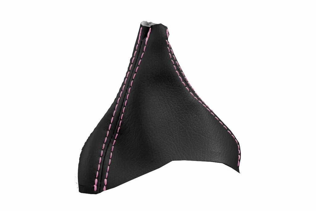 Leather Automatic Shift Boot Cover for Volvo XC90 (2003–2014) Black Pink Stitch