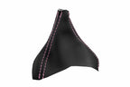 Leather Automatic Shift Boot Cover for Volvo XC90 (2003–2014) Black Pink Stitch