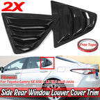 Carbon Fiber Look Rear Side Window Louvers for Toyota Camry (2018–2024)