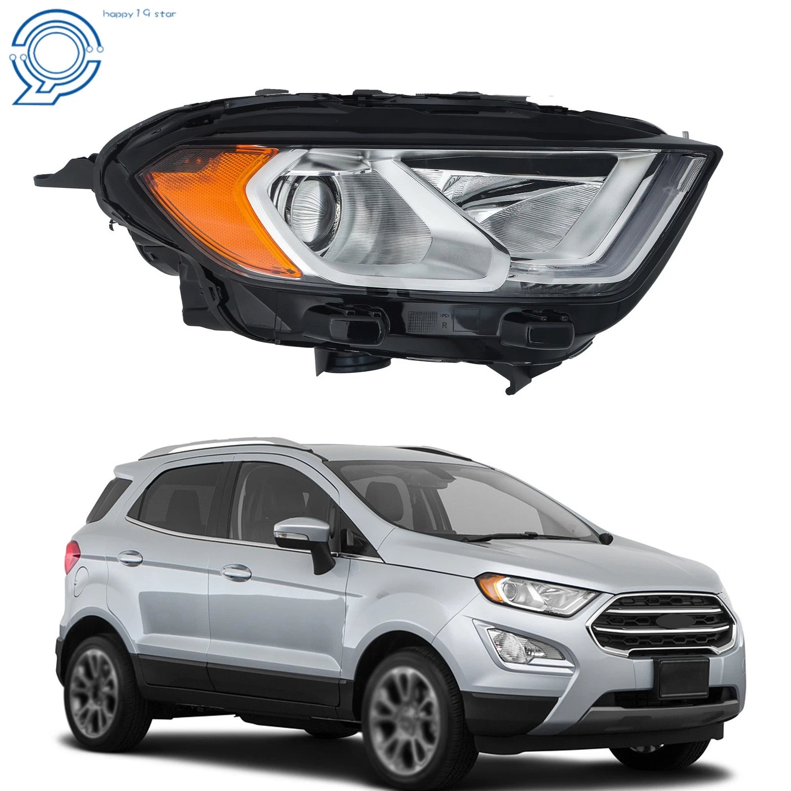 Right Side Headlight Assembly for Ford EcoSport (2018-2023) Chrome
