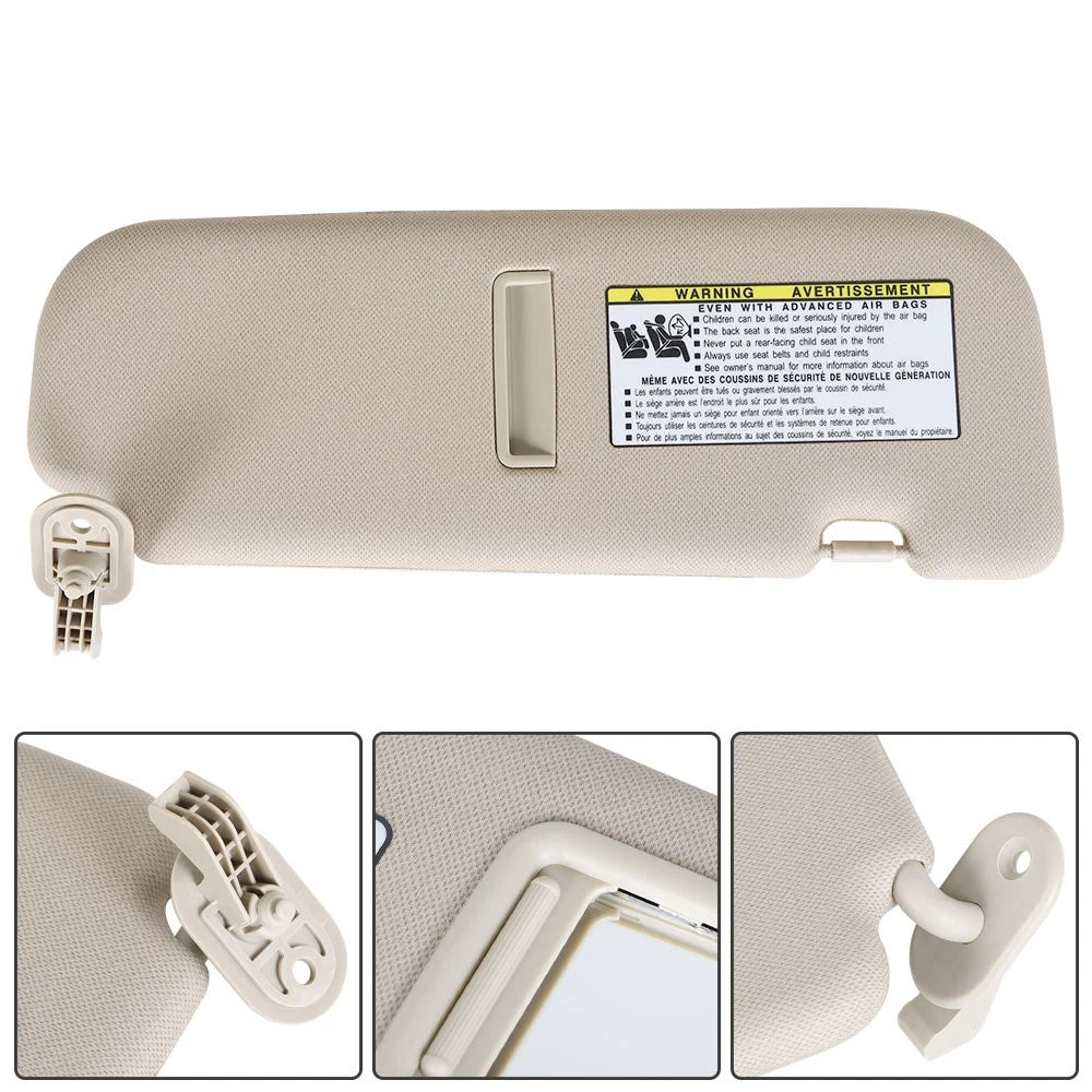 Beige Right Passenger Side Sun Visor for Hyundai Elantra (2011–2015)