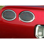 Tail Light Grilles Laser Mesh Polished Stainless for 1997-2004 Chevy Corvette