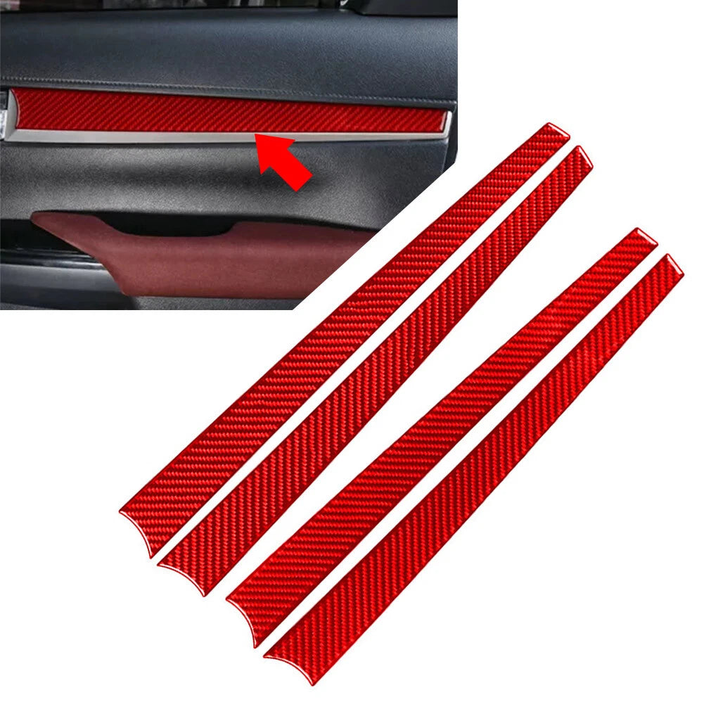 Interior Door Panel Strips Cover Trim for Toyota Hilux Revo (2015–2023) Red