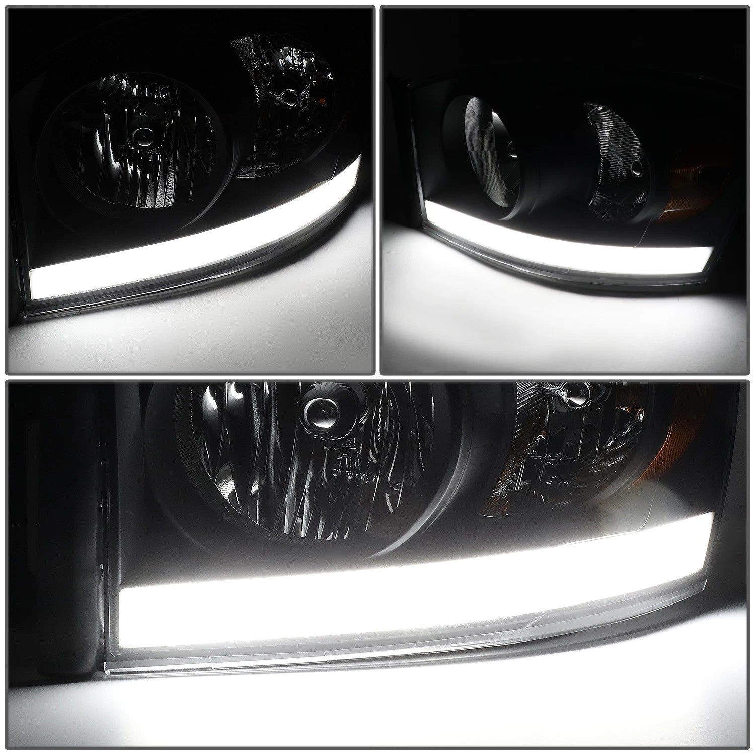 LED DRL Headlight for Dodge Ram 1500/2500/3500 (2006–2009) - Black Housing Amber