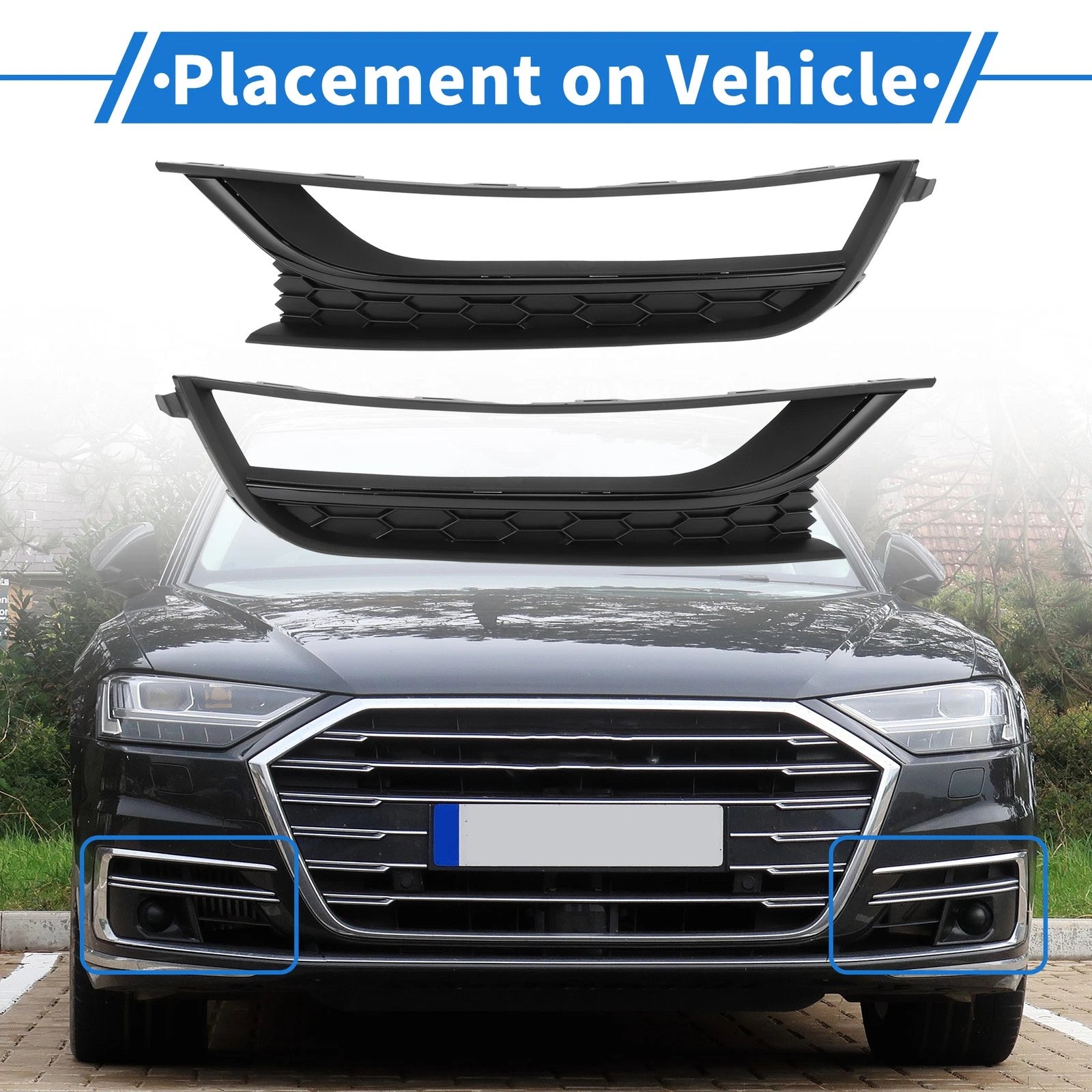 1 Pair Front Fog Light Grill for Volkswagen Passat (No. 561853665A/561853666A)