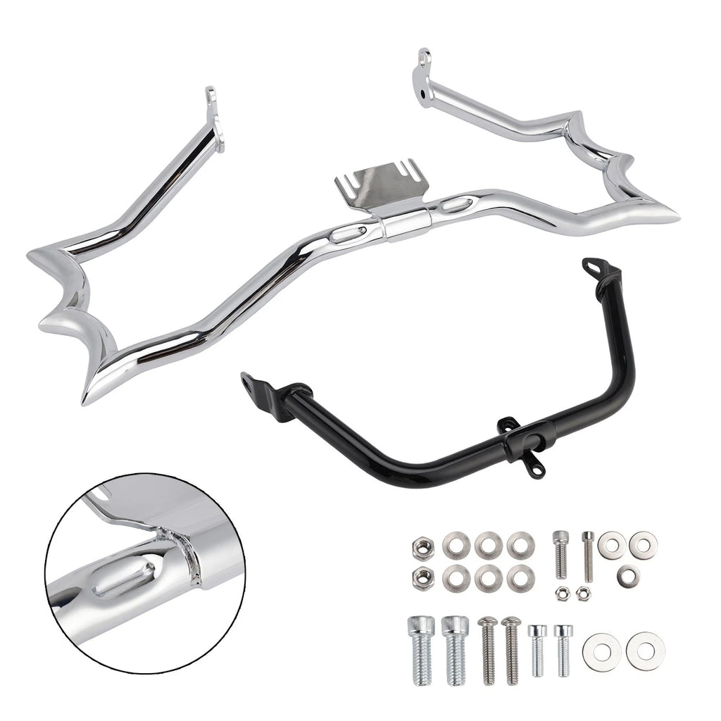 Engine Guard Crash Bar & Fairing Bracket Kit Chrome for Harley Touring Road King (2014–2023)