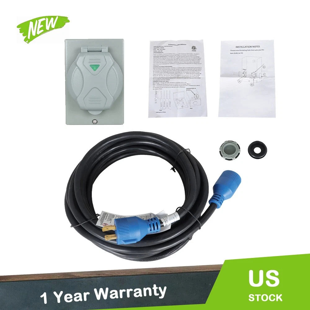 30 Amp Generator Cord 25FT L14-30P to L14-30R for Outdoor Use