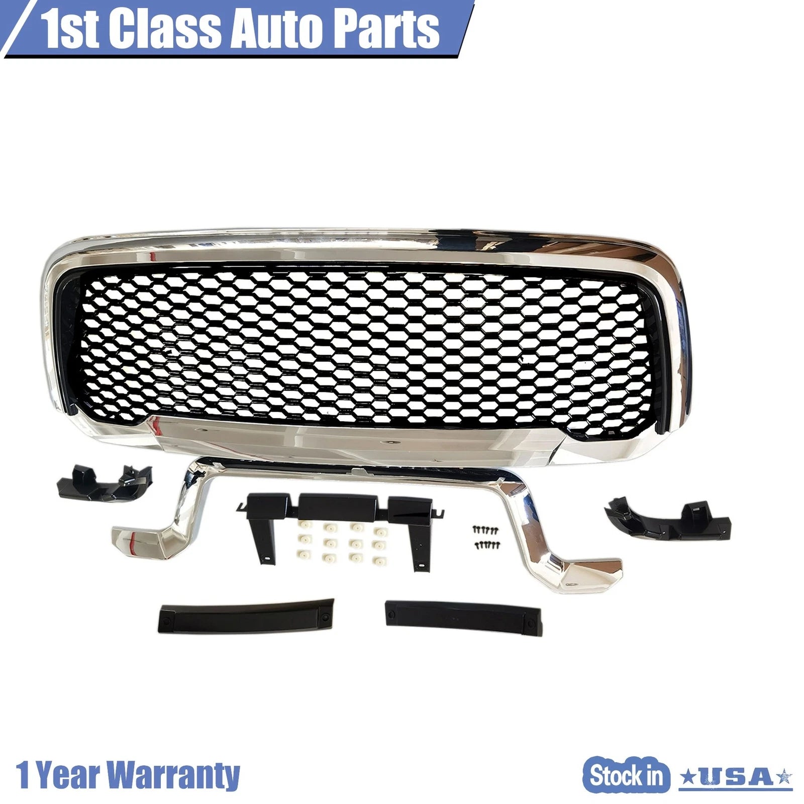 Rebel Mesh Chrome Black Grille for Ram 1500 (2013-2018)