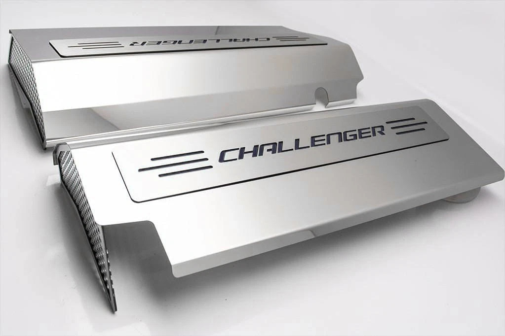 Fuel Rail Covers Black Brushed Challenger Inlay for Dodge Challenger SRT8 (2008–2011)