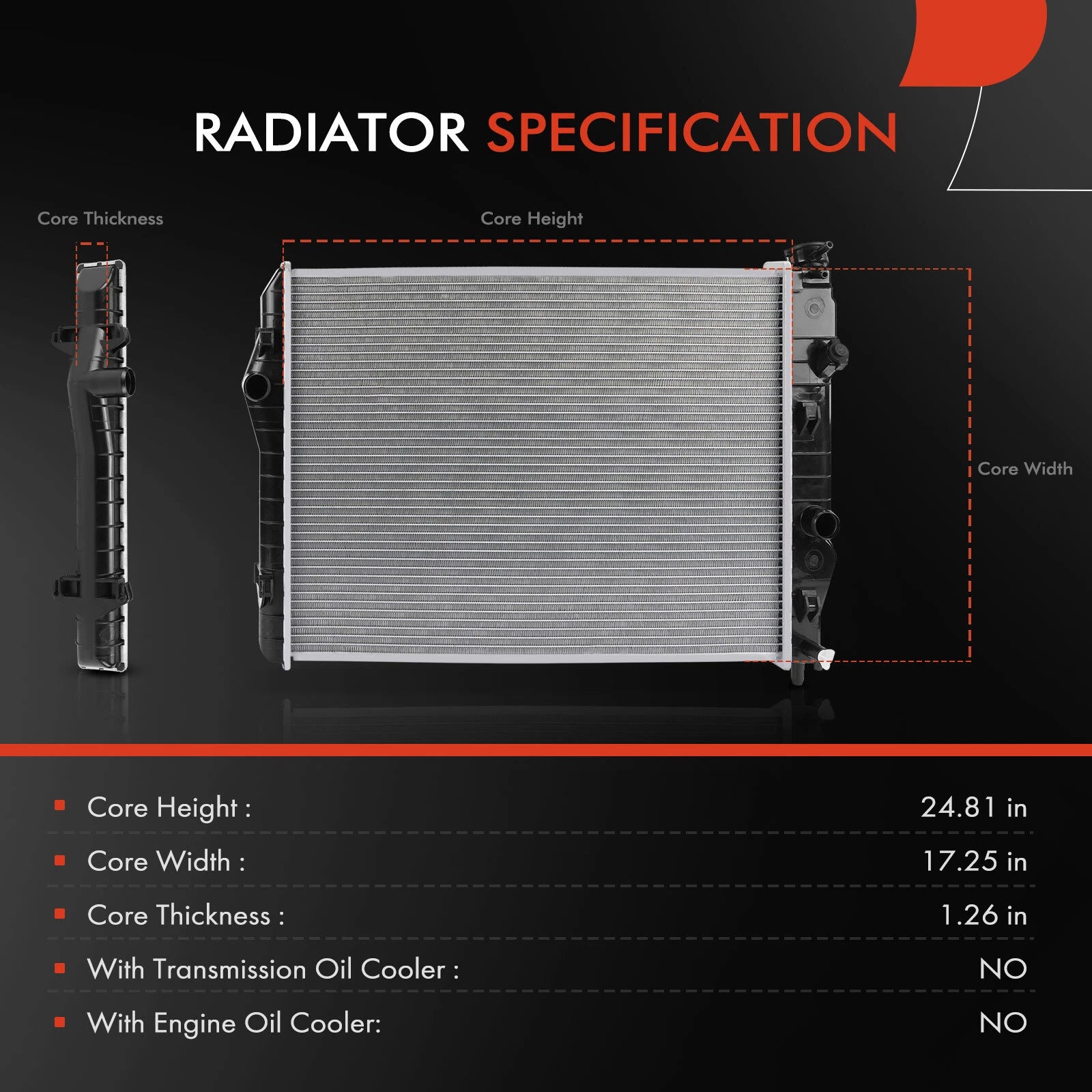 Radiator for Chevy Camaro Pontiac 5.7L (1998–1999)