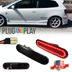 2X Smoke Red LED Rear Bumper Side Marker Lights for Honda Civic Si (2002–2005)