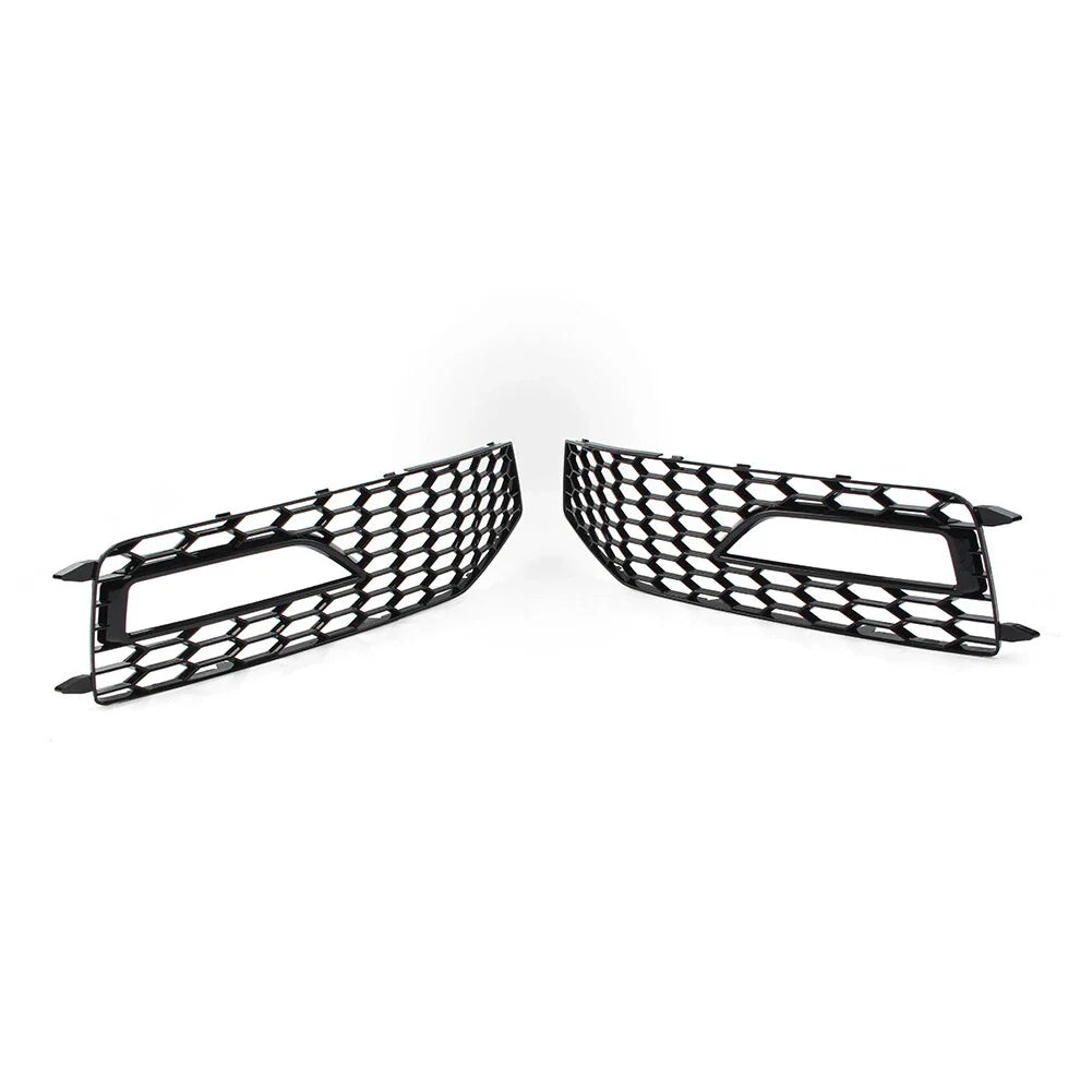 Honeycomb Front Bumper Fog Light Grille Covers for Audi A4 B8.5 (2013-2016)
