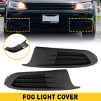 Set of 2 Fog Light Lamp Hole Covers with Chrome Trim for Volkswagen Jetta (H)