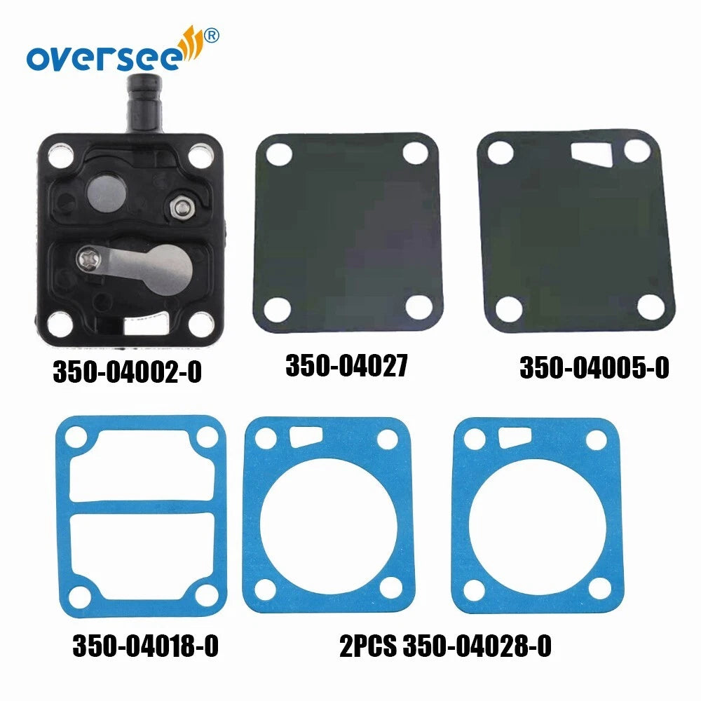 Fuel Pump Diaphragms Gaskets 350-04002 for Tohatsu 2T 9.9-12-15HP (1990–2023)