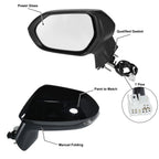 7 Pin Left Side Exterior Door Mirror Assembly Black for Toyota Corolla (2020–2024)