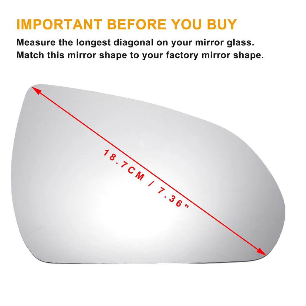 Right Side White Mirror Glass for Hyundai I30 (2017–2022)