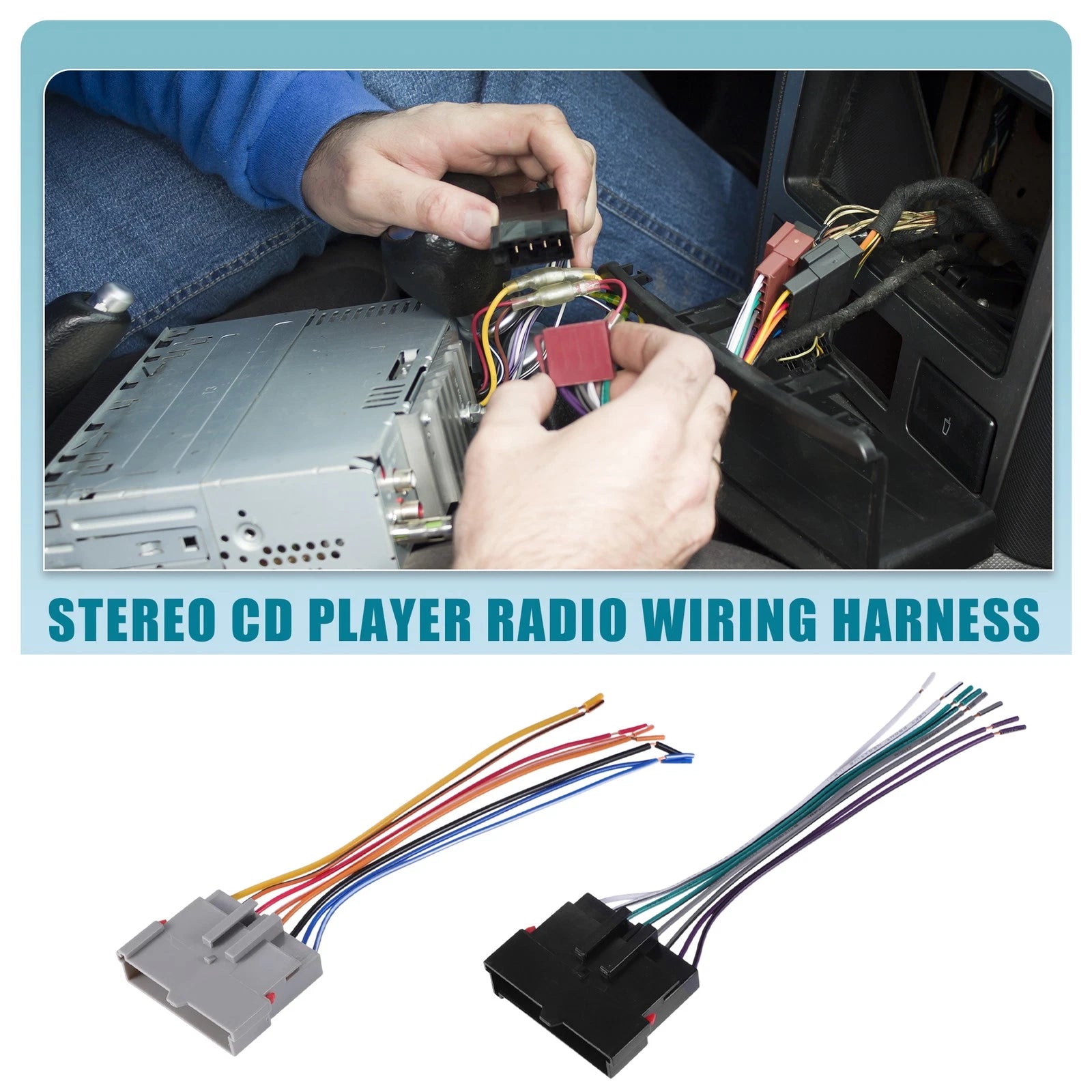 Set of 1 Car Stereo CD Player Receiver Wiring Harness for Ford Crown (1986–2004) 724117875961