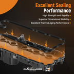 2X Engine Valve Covers for VW Beetle Golf Jetta Passat 2.5L (2006-2014) Black