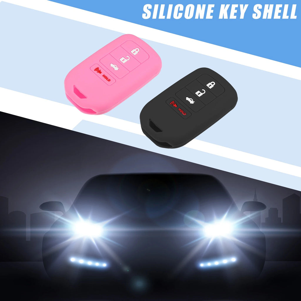 2X Smart Key Fob Cover for Honda Accord EX EXL EX-L (2013–2018) Black Pink
