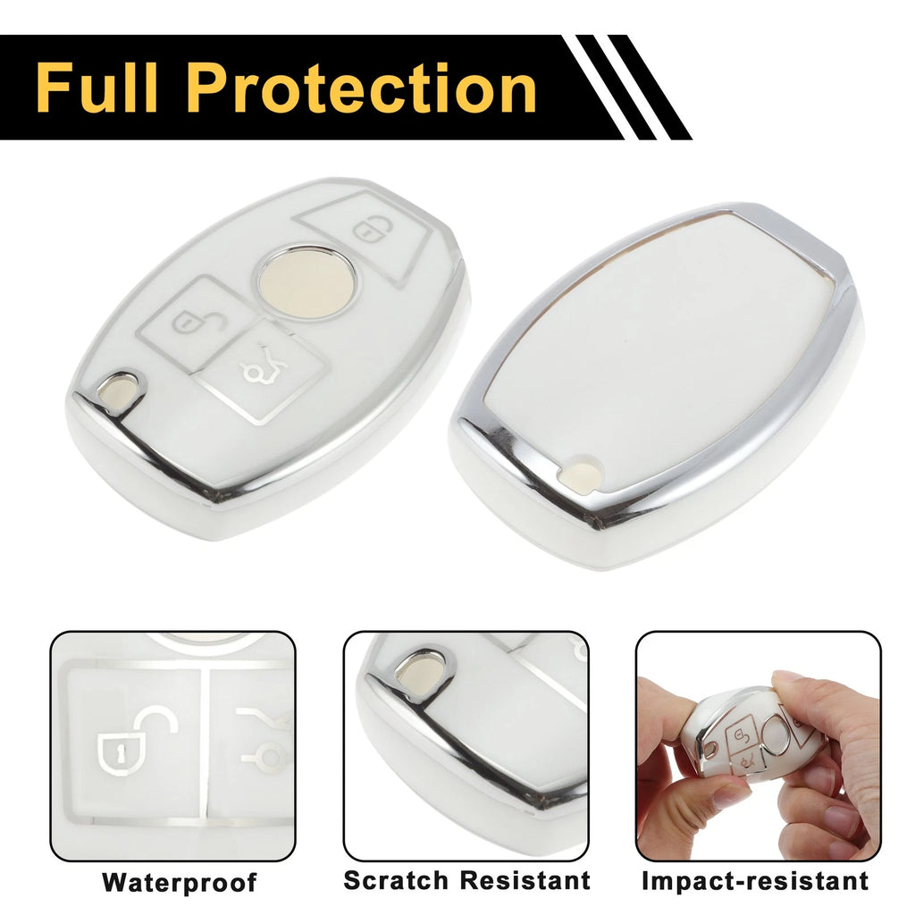 Key Case for Mercedes-Benz A/B/C/E/G/K/M/R/S/V/W/X Class/AMG/CL (3 Buttons)